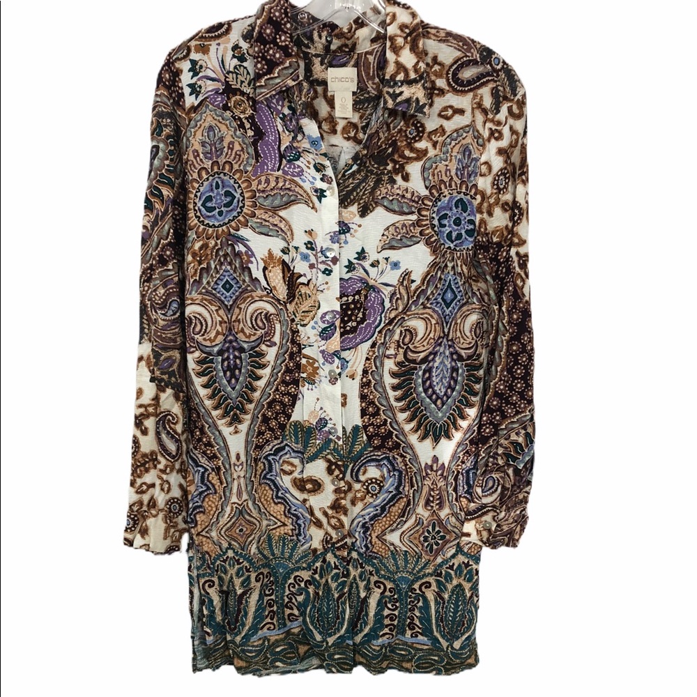 CHICO’S TUNIC Top‎ blouse 0
